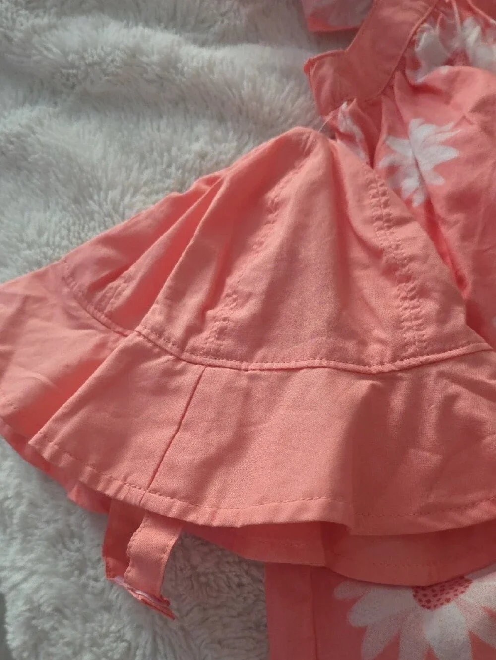 Carter's Coral Daisy Dress with Ruffle Straps